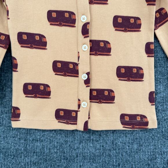 Kate Quinn Button Up Cardigan Size 4T Camper Trailer Organic Cotton Jersey Knit - Picture 3 of 6